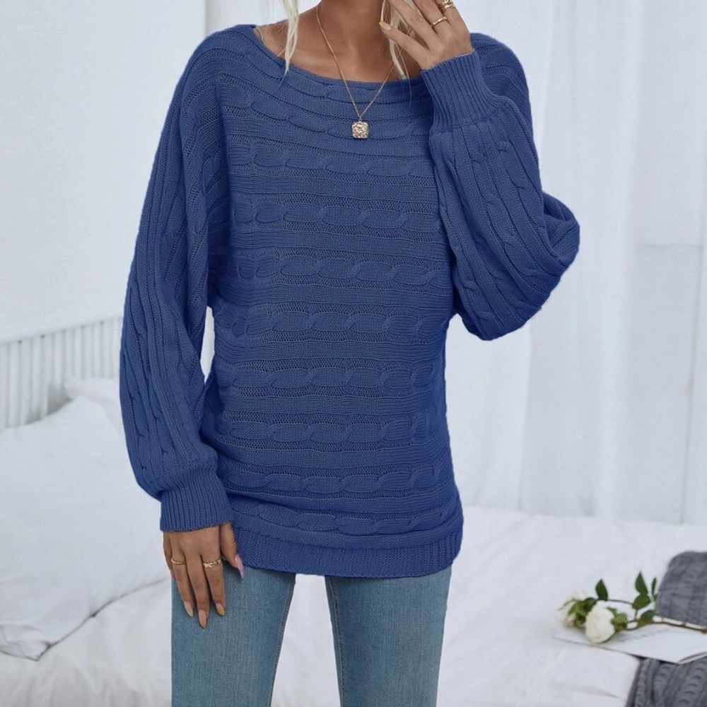 Cozy Cable Knit Oversized Sweater Top - Picture 7 of 13